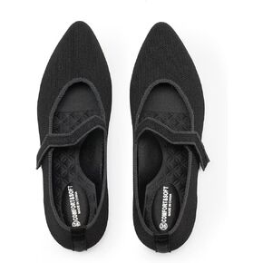 Ballet Flats Shoes for Women Mary Jane Pointed Toe Flats Comfortable Dressy Washable Knit Slip On Shoes with Arch Support