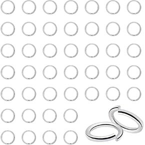 TOAOB 100pcs 925 Sterling Silver Jump Rings 5mm Silver Open Jump Rings Connectors Jewelry Jump Rings for DIY Earrings Necklace Bracelet Making Repair Supplies