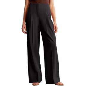 NIMIN Women's Wide Leg Dressy Pants High Waisted Business Casual Work Pants Plazzo Trousers with Pockets