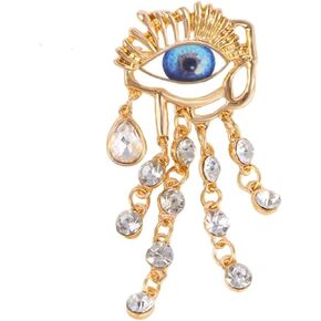 MLEPUS Evil Eye Brooch Fashion Unique Elegant Rhinestone Vintage Lucky Charms Eye Brooch Cute Enamel Tassel Pin Clothing Jewelry Clothing Backpack Jacket Hat Decoration DIY
