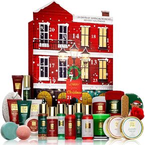 2024 Limited Edition Advent Calendar, Christmas Advent Calendar for Adults, Christmas Gifts forWomen & Men, Stocking Suffers Ideas, Beauty & Spa Advent Set, Countdown Calendar-24pc Bath &Body Care