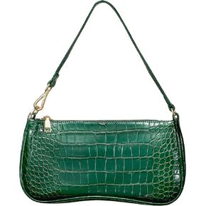 S.Leaf Retro Shoulder Bag Soft Crocodile Vegan Leather PU Handbags for Women Clutch Purse Designer Handbags for Women