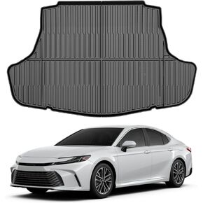 T TGBROS Cargo Liner for Toyota Camry 2025 Accessories Custom Fit All Weather Rear Cargo Mat Trunk Liner for Camry Heavy Duty TPE Black Non-Slip