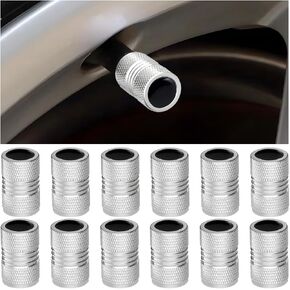 Mandark 12PCS American US Flag Car Tire Valve Stem Covers, Aluminum Alloy Vehicle Air Valve Protection Caps, Corrosion Resistant Auto Wheel Tire Stem Protectors for Vehicles（Black/Black Flag）