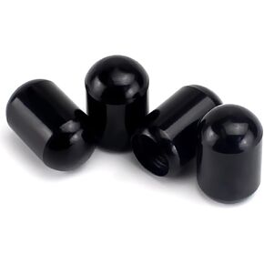 4PCS Metal Tire Valve Stem Caps - Alloy Tire Stem Caps Universal Car Air Caps Cover with Belt O-Ring, Dustproof Valve Stem Covers, Corrosion Resistant Leak-Proof Car Accessories for Most Cars (Black)