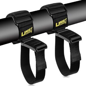 2 Pack Magnetic Quick Release UTV Roof Rack Gun Holder for Shotguns, Rifles, Bows Holder, Fishing Poles Adjustable Mounting Strap Universal Compatible with Polaris Can am Kawasaki SXS