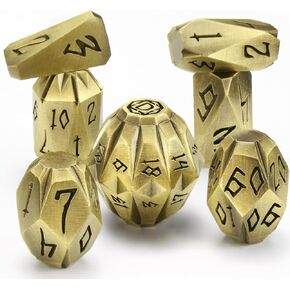 Dice DND Metal Polyhedral Dice Set, ZHOORQI Stonehenge Theme RPG Dice for Dungeons and Dragon, RPG Role Playing Table Game Cool Unique Dice Accessories（JS-Bronze）
