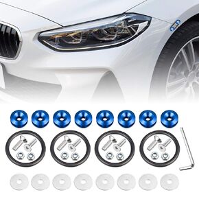 TOMALL 8Pcs Car Front Rear Bumper Quick Release Fasteners Washers Universal Aluminum Fasteners Washers Bolts Kit for Car Bumpers Trunk Fender Hatch Lids (Black)