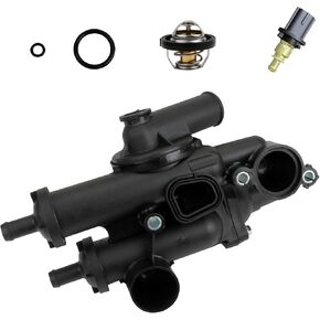 MITZONE Upgrade Aluminium Thermostat Housing Assembly Compatible with Dodge Jeep Chrysler Vehicle - 200 Sebring Compass Patriot Avenger Caliber Journey 1.8L 2.0L 2.4L Replace 68003582AB