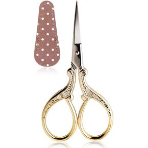 BIHRTC 4.5Inch Vintage Crochet Scissors - Small Embroidery Scissors with Stainless Steel Sharp Pointed Blades - Ideal for Sewing, Craft, DIY & Artwork DIY Tool