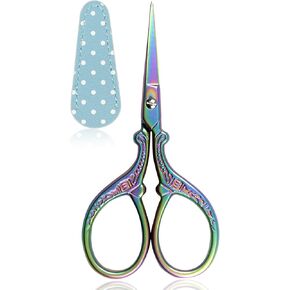 BIHRTC 4.5Inch Vintage Crochet Scissors - Small Embroidery Scissors with Stainless Steel Sharp Pointed Blades - Ideal for Sewing, Craft, DIY & Artwork DIY Tool