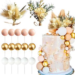 JeVenis Natural Boho Cake Topper Boho Cake Decorations Cake Flowers Decorations Floral Cake Topper for Baby Shower Wedding Bridal Birthday Party Supplies