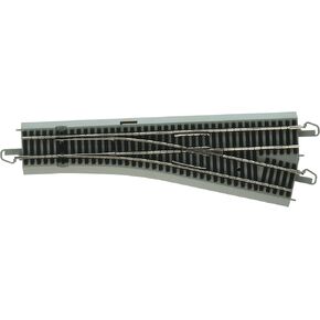 Bachmann Trains - E-Z COMMAND DCC EQUIPPED #4 TURNOUT – RIGHT - NICKEL SILVER E-Z TRACK With Grey Roadbed - HO Scale