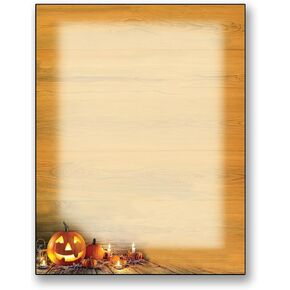 Pumpkin Farmhouse Stationery - 50 Sheets Letterhead for Halloween & Fall Events
