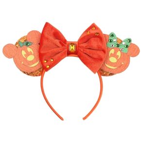 CLGIFT Mickey Ears Halloween, Halloween Mickey Ears, Minnie Ears, Halloween Ears, Halloween Costume Mouse Ears, Mickey Ears, Mouse Ears Headband (Mickey Pumpkin)
