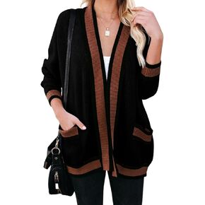 سترات نسائية سترات محبوكة ملونة كبيرة الحجم معطف رائج 2024 مع جيوب in Kuwait