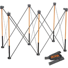 BORA Centipede CT12 36 inch Tall Portable Folding Workstand With Carry Strap, Collapsible Workbench, Construction table, Support, Sawhorse, 4Ft X 6Ft, 36 inch work height, 4500lb weight capacity