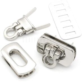 CRAFTMEMORE Mini Purse Lock Metal Flip Lock Craft Case Clasp Turn Flip Lock Purse Making Accessories 1 Inch Pack of 2 (Silver)