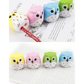 Random Color Cute Cartoon Animal Owl Pattern Double Holes Pencil Sharpeners Creative Stationery School Prize for Kids Pencil Sharpeners