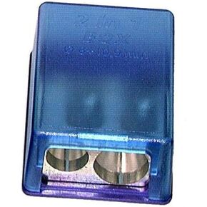 Kum 103.20.21 Mikro 2-in-1 Magnesium 2-Hole Rectangular Pencil Sharpener with Small Waste Container, Colors Vary