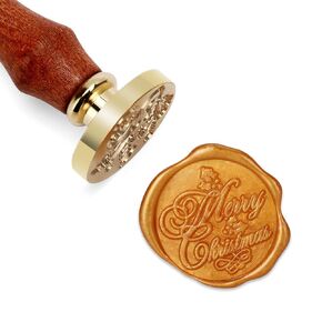 Mceal Wax Seal Stamp, Brass Seal with Wooden Handle, Happy Birthday