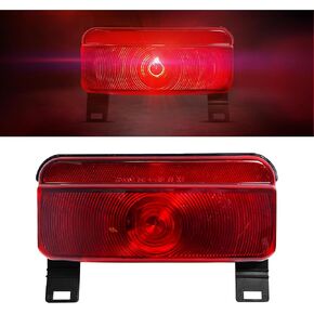 Command Electronics OEM 12V Incandescent 2-Pack RV & Trailer Tail Light – Made in USA – Brake Light with Built-in Reflector and License Plate Bracket – Black Trim