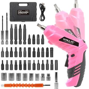 Cordless Electric Screwdriver, 3.6V Rechargeable Power Screwdriver with 47 pcs Accessories, usb charging, 3Nm Screw Gun, mini Carrying screwdriver set ​with LED Light for Father's Day Gift