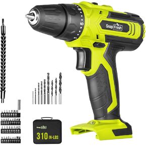 Cordless Drill - SnapFresh 20V Cordless Power Drill with 2.0Ah Battery and Fast Charger, Impact Drill/Driver Set for Home, DIY (445in-lbs Power Drill)
