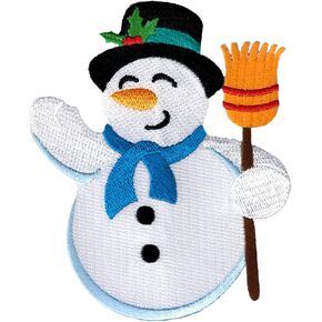 Snowman Patch Embroidered Iron-On Christmas Frosty Winter Holiday Applique