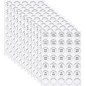 SAVITA 12 Sheets Pronouns Stickers, Pronouns Stickers Decal Gender Identity Stickers My Pronouns Are Stickers for Name Tags Conference Party Work Supplies