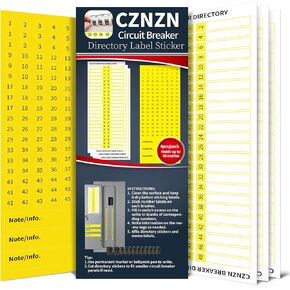 Electrical-Panel Labels Circuit Breaker-Box Stickers - 48*3 Blank Number Directory, Easy Read Adhesive Reusable Sign for Load Center, Switch/Fuse Organizer, Cable/Wire Markers, House/Office/Commercial