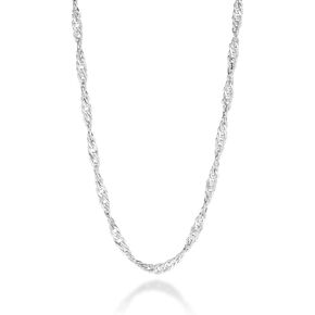 Miabella 925 Sterling Silver Italian 3mm Singapore Chain Necklace for Women, Made in Italy