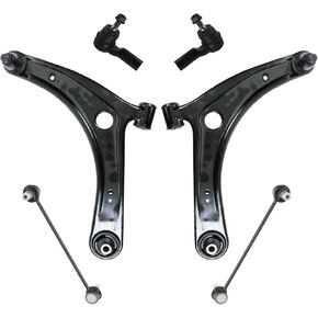 TRQ Front Steering & Suspension Kit Control Arm with Ball Joint Sway Bar Stabilizer Link Tie Rod Compatible with Mitsubishi MI4510102 MI4511102 MI4520100