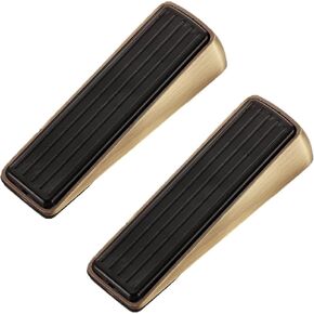 Premium Door Stopper, Heavy Duty Wedge Zinc Rubber Door Stop Floor Surfaces, Non-Scratching Doorstops Big for Home Office School Heavy Door Tile, Concrete, Carpet, Wooden Floor(2 Packs)
