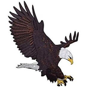 Bald Eagle Landing Embroidered Iron on Patch