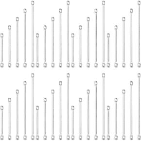 100Pcs Brass Bar Links for Jewelry Making, 5 Size Brass Bar Links Connector Earring Connectors 2-Hole Stick Strip Beads Necklace Bracelet Connectors