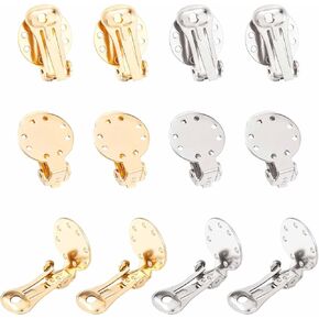SUNNYCLUE 1 Box 40Pcs 2 Colors Clip-on Earring Converters Stainless Steel Clip on Earrings Clip on Earring Components Gold Silver Dangle Earring Clips for Women Adult Jewelry Making DIY Crafts Supply