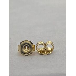 Solid 10K Gold Earring Push backs, Replacement, Real Gold, Small/Medium size, |5.8mm x 5.0mm|
