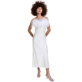 Sleeper Women's Boheme Slip Dress with Feathers