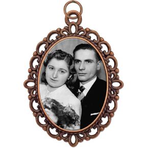 Bridal Wedding Bouquet Photo Charm Copper Picture Frame Memorial DIY Includes Photo Resizing Software
