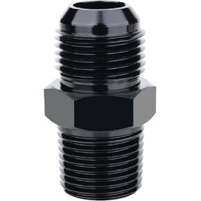 10AN Male Flare to 1/2" NPT Pipe Fitting Adapter Aluminum Straight Fuel Line Hose Adapter for Automotive Replacement Fuel System Fittings(Black Anodized).