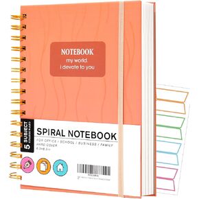 Yoment Pink Notebook Subject Spiral Notebook 6 x 8 College Ruled Bound Journal Notebooks for Work 100 GSM Thick Paper Notebooks for Note Taking School Office Supplies