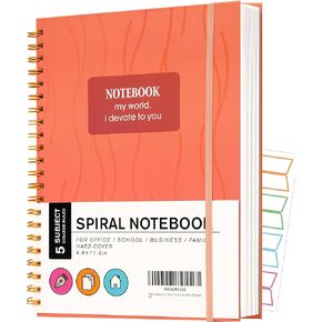 Yoment Pink Notebook Subject Spiral Notebook 6 x 8 College Ruled Bound Journal Notebooks for Work 100 GSM Thick Paper Notebooks for Note Taking School Office Supplies in Kuwait