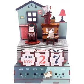 2025 Calendar, 3D 3D Puzzle, Wooden Desk Calendar, DIY Calendar, Gift, Birthday, Respect for The Aged Day, Thanksgiving, Cute, Cheap Assembly, Recommended for Cat Lovers, Cat Lovers