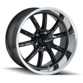 Ridler 650 Matte Black/Polished Lip Wheel with Painted Finish (18 x 8. inches /5 x 120 mm, 0 mm Offset)