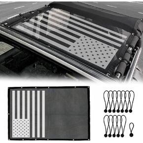 Mesh Sun Shade for Jeep Wrangler 1997-2006 TJ,Give A Sense of Openness without A Top - Blocks UV, Wind, Noise