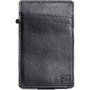 Faraday Wallet - RFID Blocking | Aluminum Credit Card Holder | Slim Minimalist Wallet | Locking Button Release | MagSafe Compatible | Money Clip | Genuine Leather (Faraday Companion Wallet)