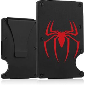 Spider Wallet for Men,Minimalist Personalized Engraved Metal Wallet,Slim Wallet for Men,Superhero Gifts For Teen Boy Birthday Gift,Christmas Gifts (Spider wallet)