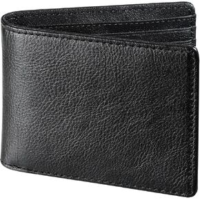 LELEMENT Top genuine Leather Mens Wallet,RFID Blocking Wallet Bifold Men with 2 ID Window,Thoughtful gift with Gift Box. (Brown)