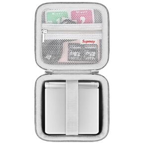 Supmay Hard Carrying Case for RG35XXSP Retro Handheld Game Console, Retro Game Travel Storage Holder with Mesh Bag for SD Card, USB Charging Cable, User Manual, Black